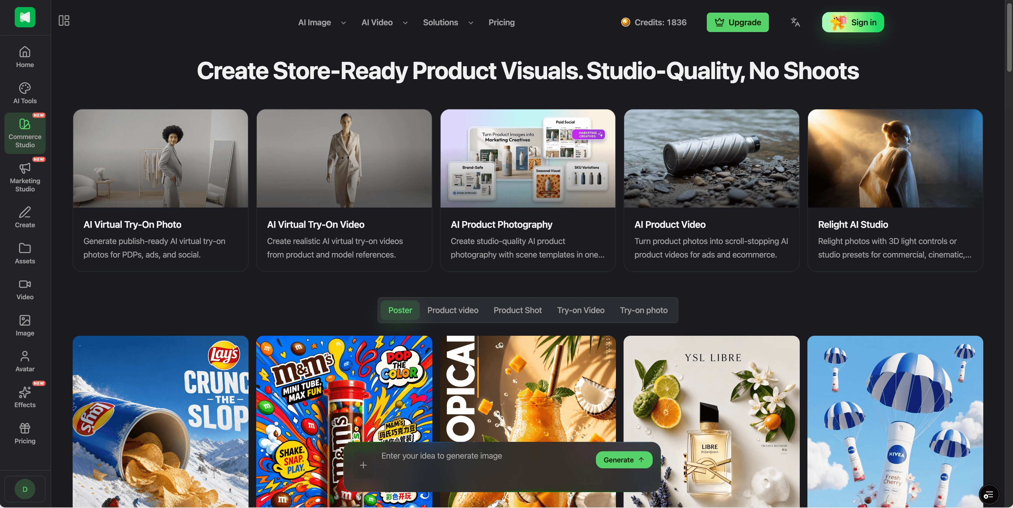 Commerce Studio — Product homepage preview